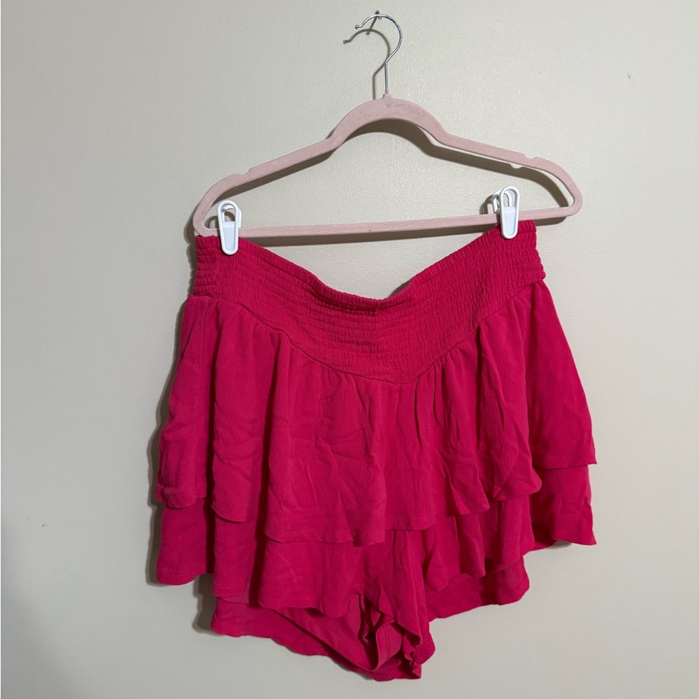 Torrid High Waist Pink Ruffle Shorts